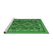 Sideview of Machine Washable Oriental Emerald Green Traditional Area Rugs, wshcon1114emgrn