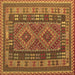 Square Machine Washable Oriental Brown Traditional Rug, wshcon1114brn