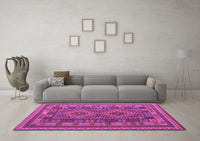 Machine Washable Oriental Purple Traditional Rug, wshcon1114pur