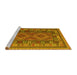 Sideview of Machine Washable Oriental Yellow Traditional Rug, wshcon1114yw