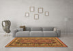 Machine Washable Oriental Brown Traditional Rug in a Living Room,, wshcon1114brn