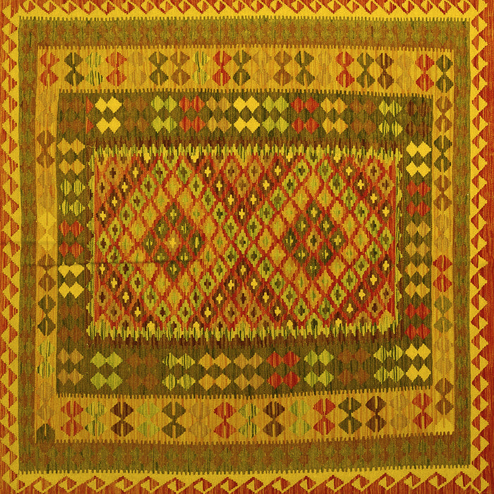 Square Oriental Yellow Traditional Rug, con1114yw