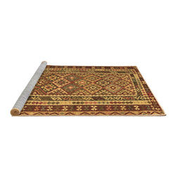 Sideview of Machine Washable Southwestern Brown Country Rug, wshcon1115brn