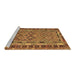 Sideview of Machine Washable Southwestern Brown Country Rug, wshcon1115brn