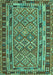 Southwestern Turquoise Country Rug, con1115turq