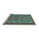 Sideview of Machine Washable Southwestern Light Blue Country Rug, wshcon1115lblu