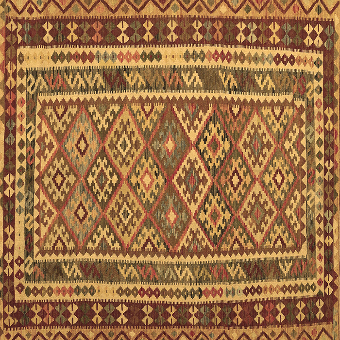 Square Southwestern Brown Country Rug, con1115brn