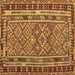 Square Southwestern Brown Country Rug, con1115brn