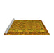 Sideview of Machine Washable Southwestern Yellow Country Rug, wshcon1115yw