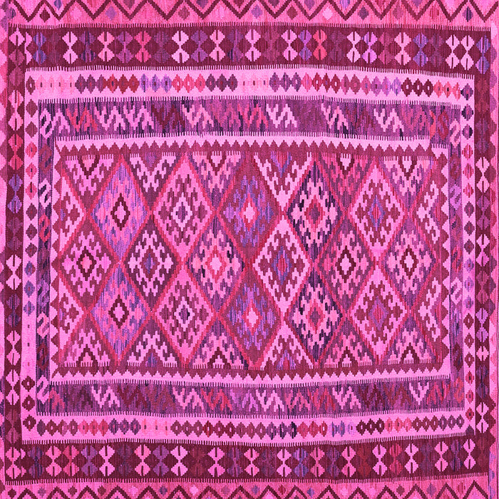 Square Machine Washable Southwestern Pink Country Rug, wshcon1115pnk