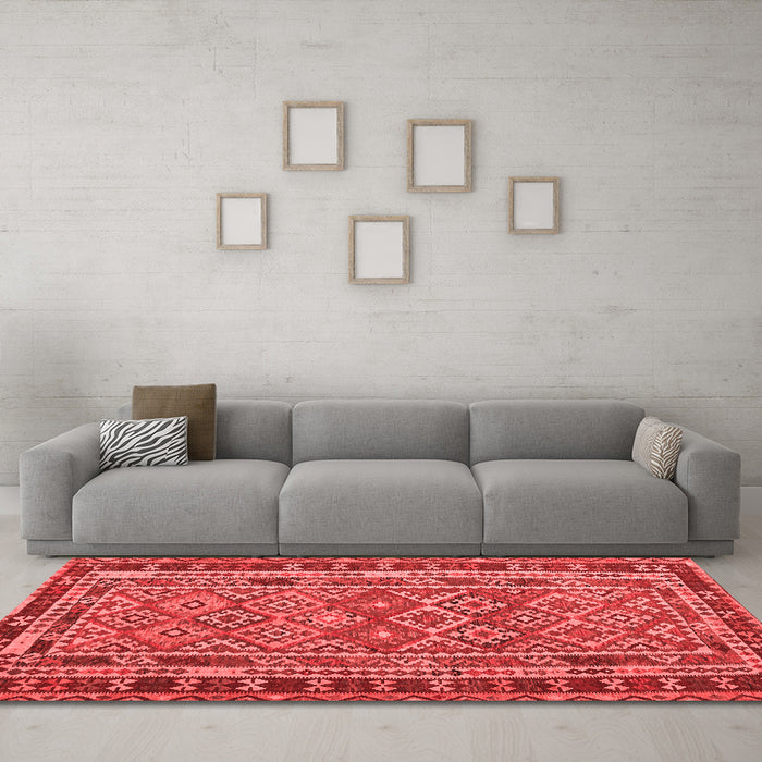 Country Red Washable Rugs