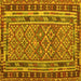 Square Southwestern Yellow Country Rug, con1115yw