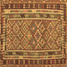 Square Machine Washable Southwestern Brown Country Rug, wshcon1115brn
