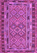 Machine Washable Southwestern Purple Country Area Rugs, wshcon1115pur