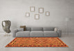 Machine Washable Southwestern Orange Country Area Rugs in a Living Room, wshcon1115org