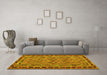 Machine Washable Southwestern Yellow Country Rug in a Living Room, wshcon1115yw