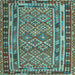 Square Southwestern Light Blue Country Rug, con1115lblu