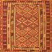 Round Machine Washable Southwestern Orange Country Area Rugs, wshcon1115org