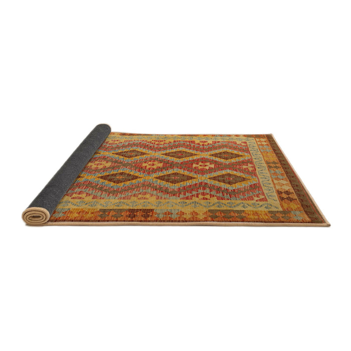 Thickness of Contemporary Mahogany Brown Southwestern Rug, con1116
