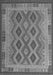 Serging Thickness of Machine Washable Southwestern Gray Country Rug, wshcon1116gry