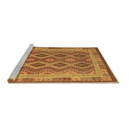 Sideview of Machine Washable Southwestern Brown Country Rug, wshcon1116brn