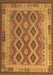 Machine Washable Southwestern Brown Country Rug, wshcon1116brn