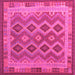 Square Southwestern Pink Country Rug, con1116pnk