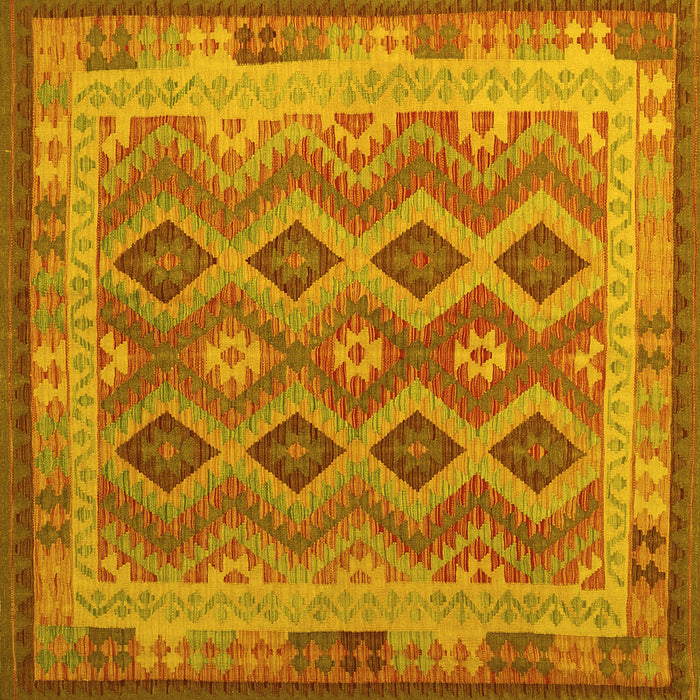 Square Southwestern Yellow Country Rug, con1116yw