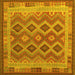 Square Southwestern Yellow Country Rug, con1116yw