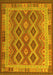 Machine Washable Southwestern Yellow Country Rug, wshcon1116yw