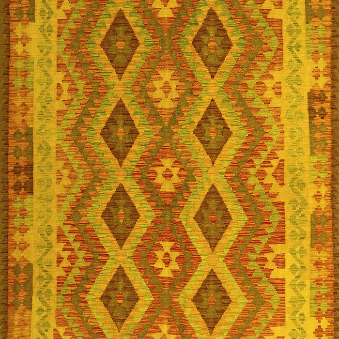 Machine Washable Southwestern Yellow Country Rug, wshcon1116yw
