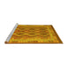 Sideview of Machine Washable Southwestern Yellow Country Rug, wshcon1116yw