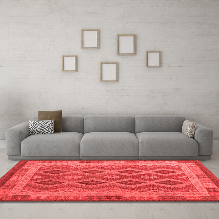 Country Red Washable Rugs