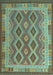 Machine Washable Southwestern Light Blue Country Rug, wshcon1116lblu