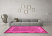 Machine Washable Southwestern Pink Country Rug in a Living Room, wshcon1116pnk