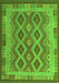 Serging Thickness of Machine Washable Southwestern Green Country Area Rugs, wshcon1116grn