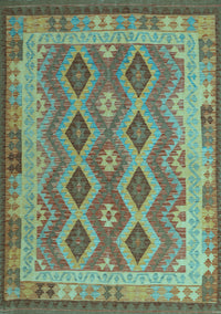 Southwestern Light Blue Country Rug, con1116lblu