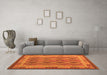 Machine Washable Southwestern Orange Country Area Rugs in a Living Room, wshcon1116org