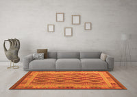 Machine Washable Southwestern Orange Country Rug, wshcon1116org