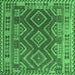 Square Oriental Emerald Green Traditional Rug, con1117emgrn