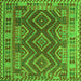 Round Machine Washable Oriental Green Traditional Area Rugs, wshcon1117grn