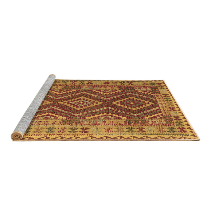 Sideview of Machine Washable Oriental Brown Traditional Rug, wshcon1117brn