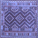 Square Oriental Blue Traditional Rug, con1117blu