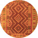 Square Oriental Orange Traditional Rug, con1117org