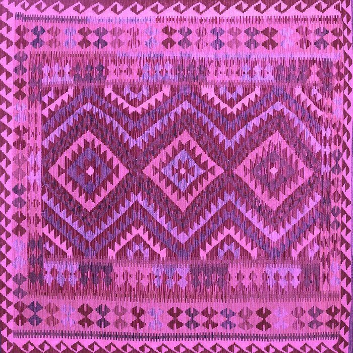 Square Machine Washable Oriental Purple Traditional Area Rugs, wshcon1117pur