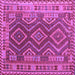 Square Machine Washable Oriental Purple Traditional Area Rugs, wshcon1117pur