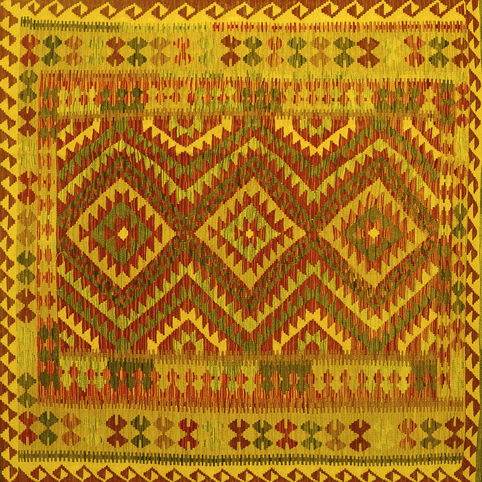 Square Oriental Yellow Traditional Rug, con1117yw