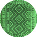 Round Oriental Emerald Green Traditional Rug, con1117emgrn