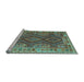 Sideview of Machine Washable Oriental Light Blue Traditional Rug, wshcon1117lblu