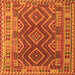 Round Machine Washable Oriental Orange Traditional Area Rugs, wshcon1117org